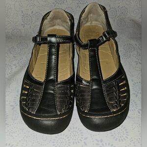 J-41 by Jambu Jeep Cliff Sandals Brown Leather T-Strap Mary Jane 6.5 Casual